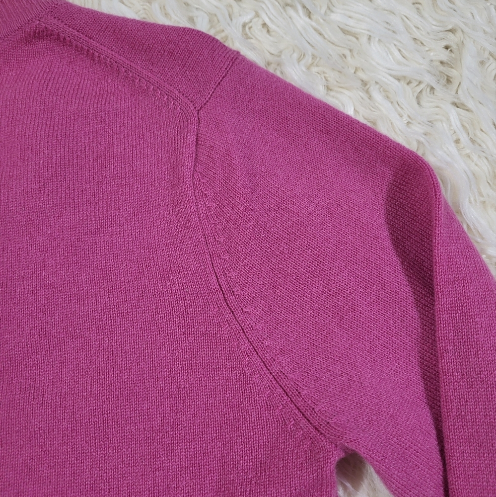 Simply Cashmere Pink V Neck 100 % Cashmere Sweater Medium - Picture 10 of 12